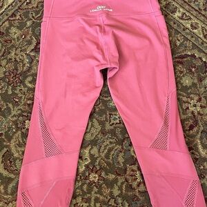Lorna Jane Pink Mesh-Panel Active Leggings
